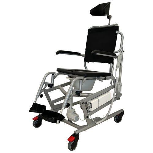 Shower chair with armrests - Triton - SCEMED - on casters / with footrest / with backrest
