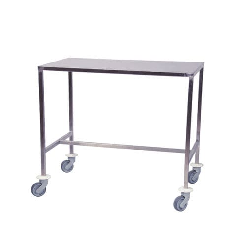 Operating room trolley - Sclessin Productions - for instruments / stainless steel / 1-shelf