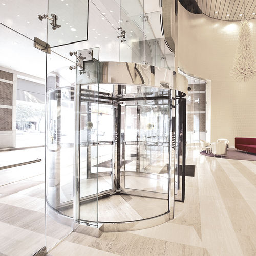 Security door - Crane 1000-A - dormakaba - for healthcare facilities / drum / automatic