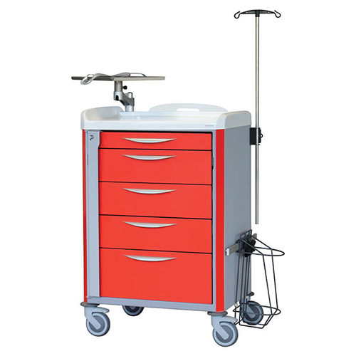 Emergency trolley - 8Y164H100T.U2P - PRATICIMA - for instruments / equipment / aluminum