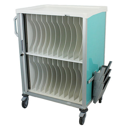 Medical trolley PRATICIMA for medical records / storage / with
