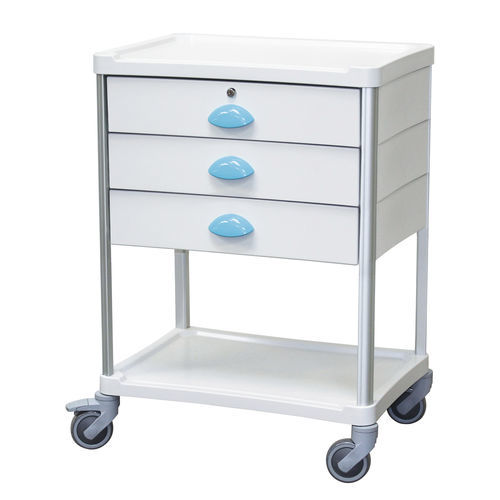 Hospital trolley - Guéridon Résine® - PRATICIMA - treatment / aluminum / with drawer