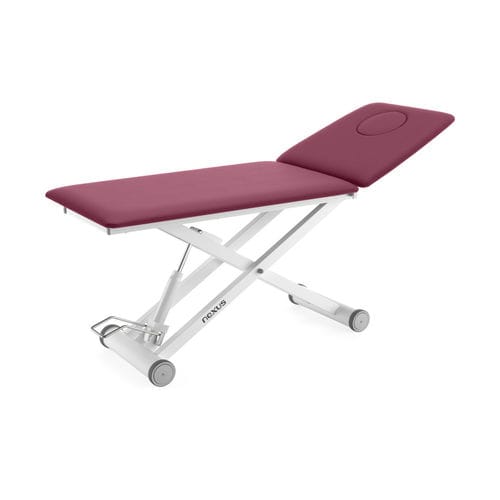 Electric massage table - Nexus E-S2 - Meden-Inmed - on casters / with adjustable height backrest / 2-section