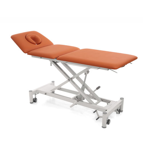 Hydraulic massage table - SAFARI JAGUAR P3 - Meden-Inmed - on casters / with adjustable height backrest / 3-section