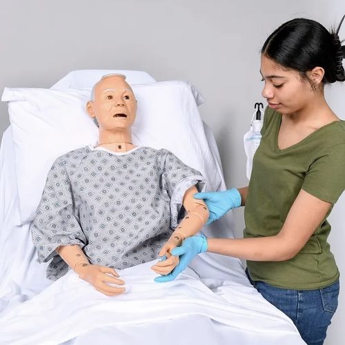General care training manikin - Life/form® GERi™ - Nasco - tracheostomy / auscultation / intramuscular injection