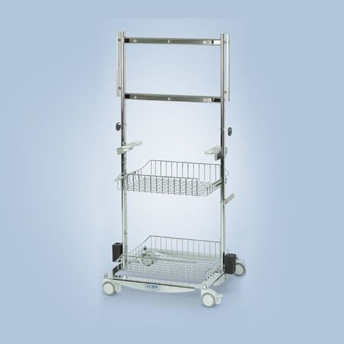 Operating table accessory trolley - OA3010 - Lojer - with basket / mobile / compact