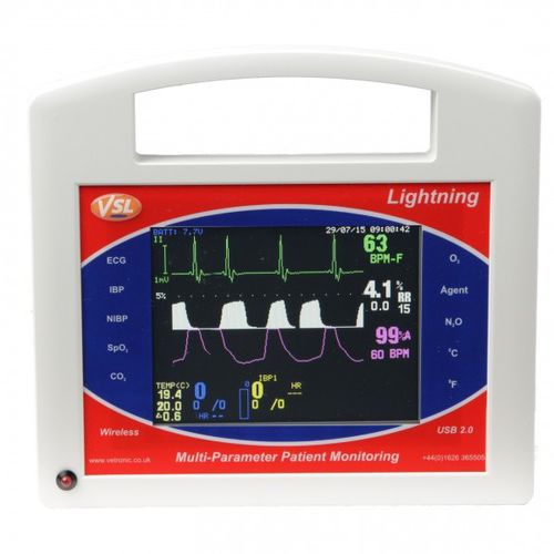 Veterinary multi-parameter monitor - Lightning  - Vetronic Services - portable / ECG / temperature