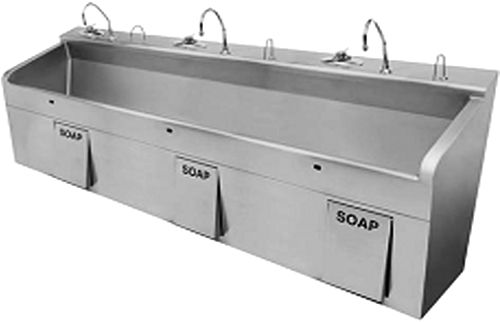 3-bay surgical sink - Baygen Laboratuar  - stainless steel / knee-operated