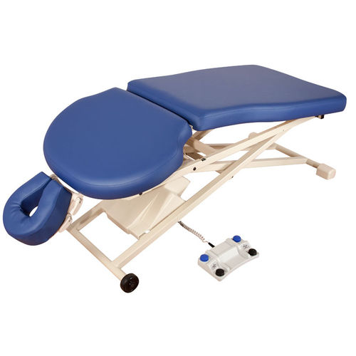 Electric massage table - PT400M - Oakworks Massage - on casters / with headrest / with adjustable height backrest