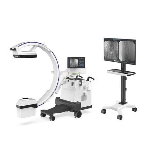 Mobile C-arm - EXTRON 3 - DRTECH - with flat panel detector / with video column / with integrated video monitor