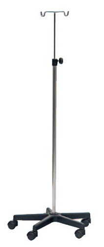 IV pole on casters - SS SERIES - Orla Equipamientos Clínicos - 2-hook / telescopic
