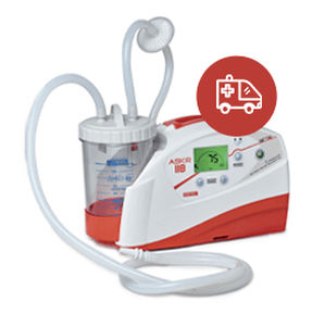 Battery-powered mucus suction pump - ASKIR 118 - CA-MI - electric / on-board emergency / portable