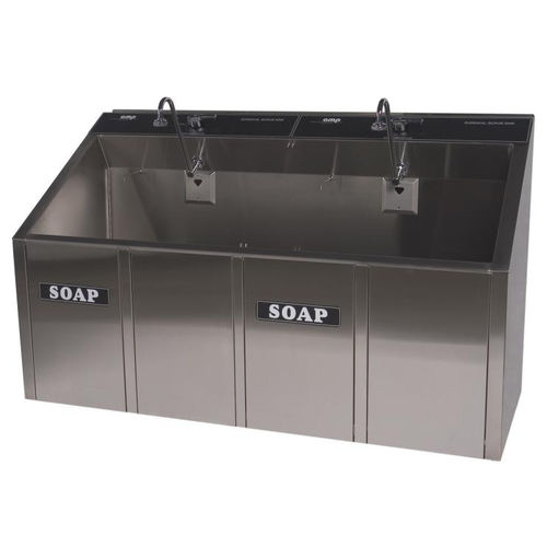 2-bay surgical sink - 1-32E - Continental Metal Products - stainless steel / knee-operated / electronically-operated