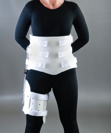 Lumbo-sacral support corset - Bivalve - Optec USA - with hip brace