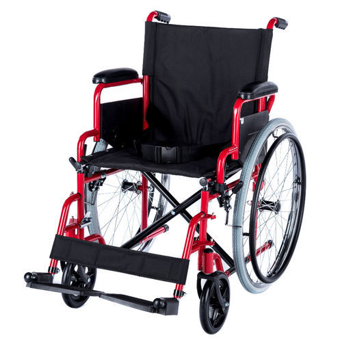 Manual wheelchair - WHE-01-RED - Romed Holland - outdoor / indoor / folding