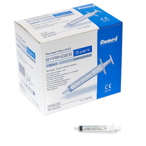 Disposable syringe - 3SYR-3ML - Romed Holland - sterile