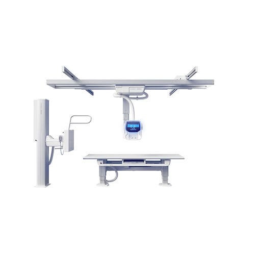 Digital X-ray system - OMNERA® 500A - Canon Medical System U.S.A - for multipurpose radiography / with floor-standing bucky / with ceiling-mounted telescopic tube stand