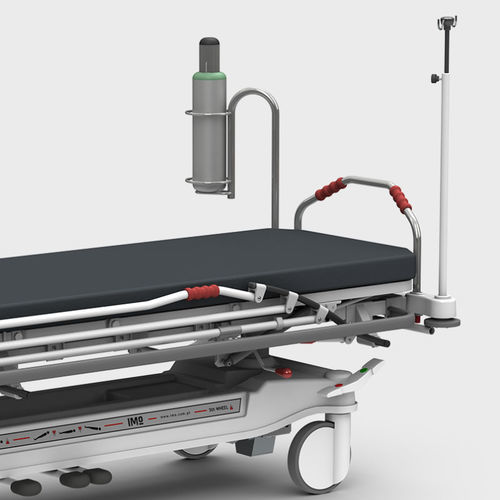 Rail-mounted IV pole - IMO - 4-hook / telescopic / stainless steel