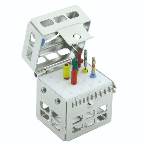 Dental instrument sterilization cassette - 182151 - NICHROMINOX - stainless steel / silicone / perforated