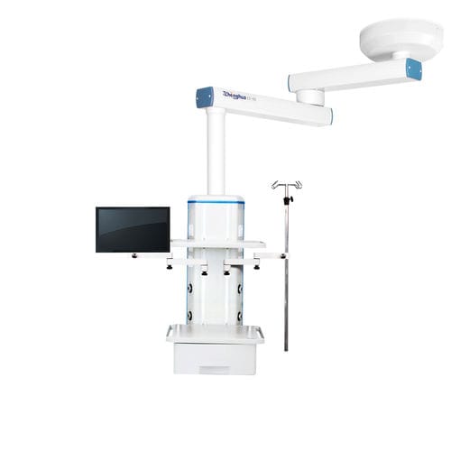 Ceiling-mounted medical pendant - EX-50TE - Shanghai Zhenghua Medical Equipment - endoscopy / single-arm / with shelves