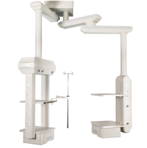 Ceiling-mounted bridge type pendant - Shanghai Zhenghua Medical Equipment - anesthesia / ICU / articulated