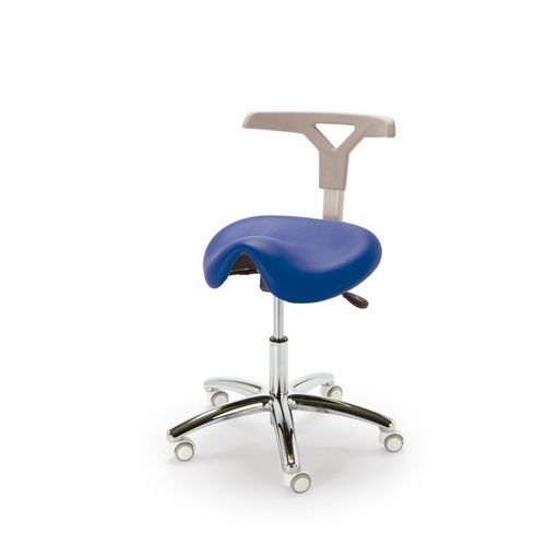 Healthcare facility stool - Corsa - V - NAMROL - height-adjustable / with backrest / saddle seat