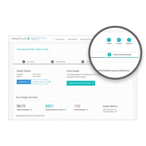 Design web application - DesignStudio  - Illumina - evaluation / capture / validation