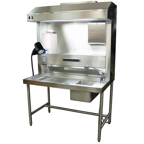 Grossing laboratory workstation - GL115 - Mortech Manufacturing - floor-standing / with sink