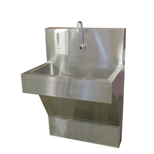 1-bay surgical sink - SS101-ADA - Mortech Manufacturing - stainless steel / electronically-operated / with soap dispenser