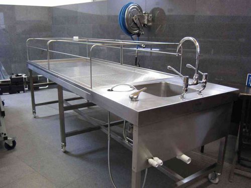 Work table - Ghusl - Kenyon - mortuary washing / rectangular / on casters