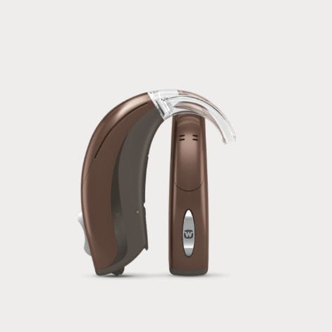 BTE hearing aid - Unique Fashion Power - Widex - remote-controlled / wireless / blue