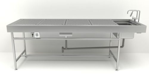 Work table - 1NT112 - Hiplaas - necropsy / rectangular / with sink