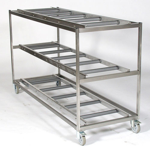 4-shelf shelving unit - T-MSD-04 - Thalheimer Kuehlung - mortuary / mobile / stainless steel