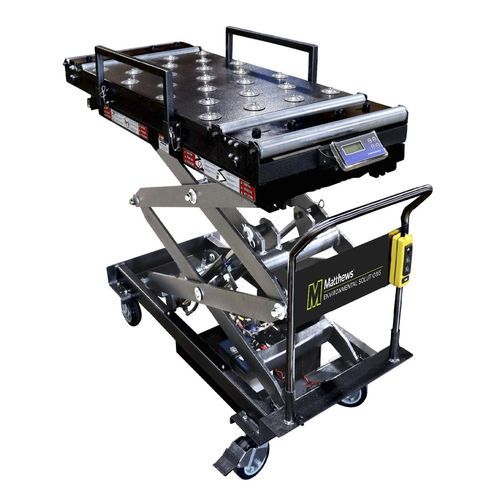 Veterinary clinic funerary trolley - VersaLift 2  - Matthews Environmental Solutions - transfer / loading / unloading