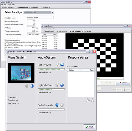 Neurophysiological stimulation software - nordicAktiva - NordicNeuroLab - for functional MRI / medical