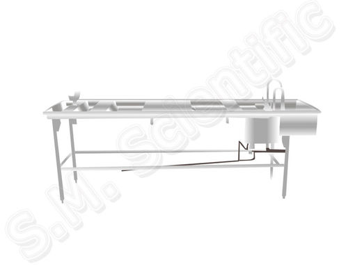 Forensic autopsy table - SMI-235 - S.M. Scientific Instruments - for histopathology laboratories / dissection / mortuary washing