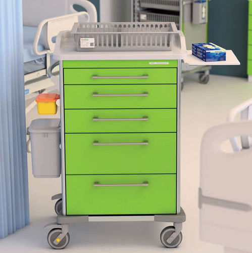 Transport trolley - MC6500 series - Medstor GmbH - with drawer / with waste bin