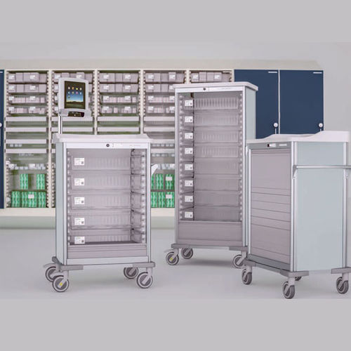 Transport trolley - MC75x series - Medstor GmbH - with tambour door