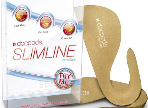3/4 length orthopedic insole with heel pad - Slimline - Docpods - with longitudinal arch pad / adult