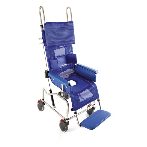 Shower chair with high backrest - 900/IN - Care & Independence - with armrests / mobile / with footrest