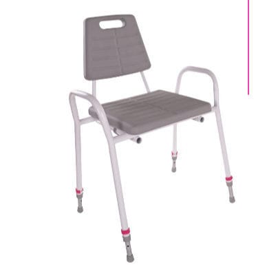 Shower stool with armrests - 31200 series - HMN - with backrest / height-adjustable / plastic
