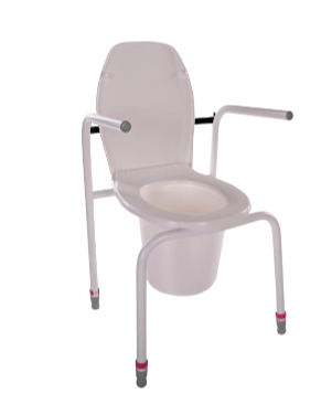 Raised toilet seat with armrests - 610012 - HMN - with lid