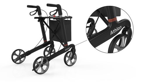 4-wheel rollator - Athlon - Rehasense Europe - with seat / height-adjustable / folding