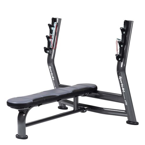 Flat weight training bench - A996  - SportsArt Fitness - with barbell rack