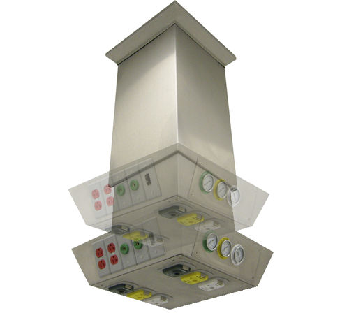 Ceiling-mounted supply column - Arigmed - intensive care / fixed / height-adjustable