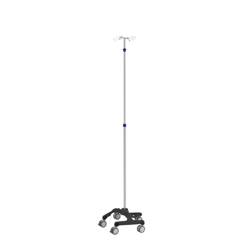 IV pole on casters - IVS5-012 - Rollsys - 4-hook / telescopic / stainless steel