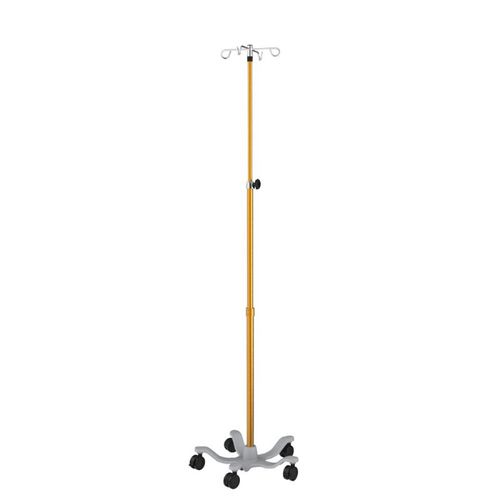IV pole on casters - IVS5-005MRI - Rollsys - 4-hook / telescopic / non-magnetic