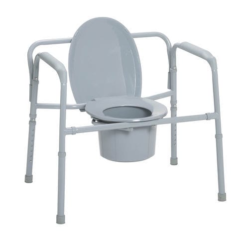Bariatric commode chair - 11117N-1 - Drive DeVilbiss USA - with high backrest / with armrests / with bucket