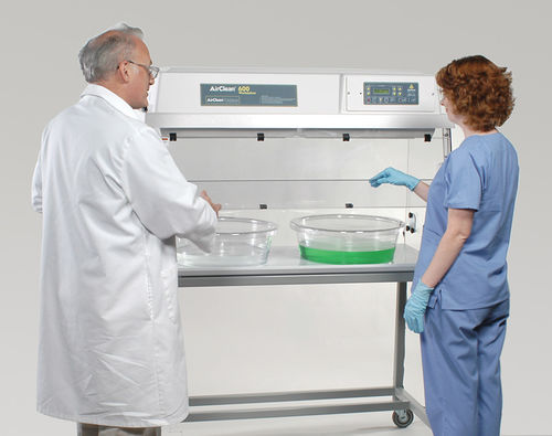 Endoscope disinfection workstation - AC600 Series - Airclean Systems - with hood