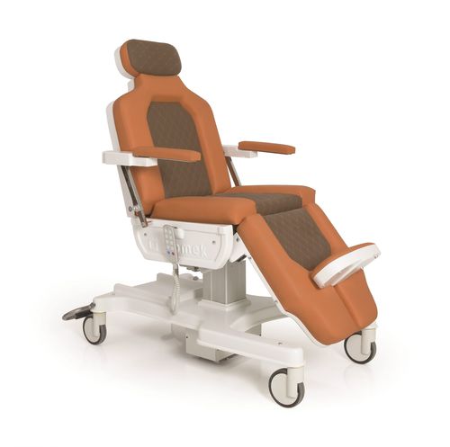 Electric blood donor chair - P-KL-008 - PROMEK - 4-section / on casters / height-adjustable